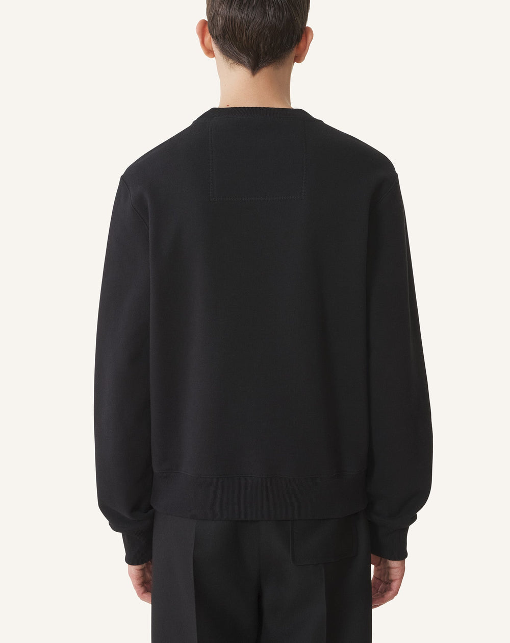 Black Lanvin Embroidered Cotton Sweatshirt | Lanvin Men