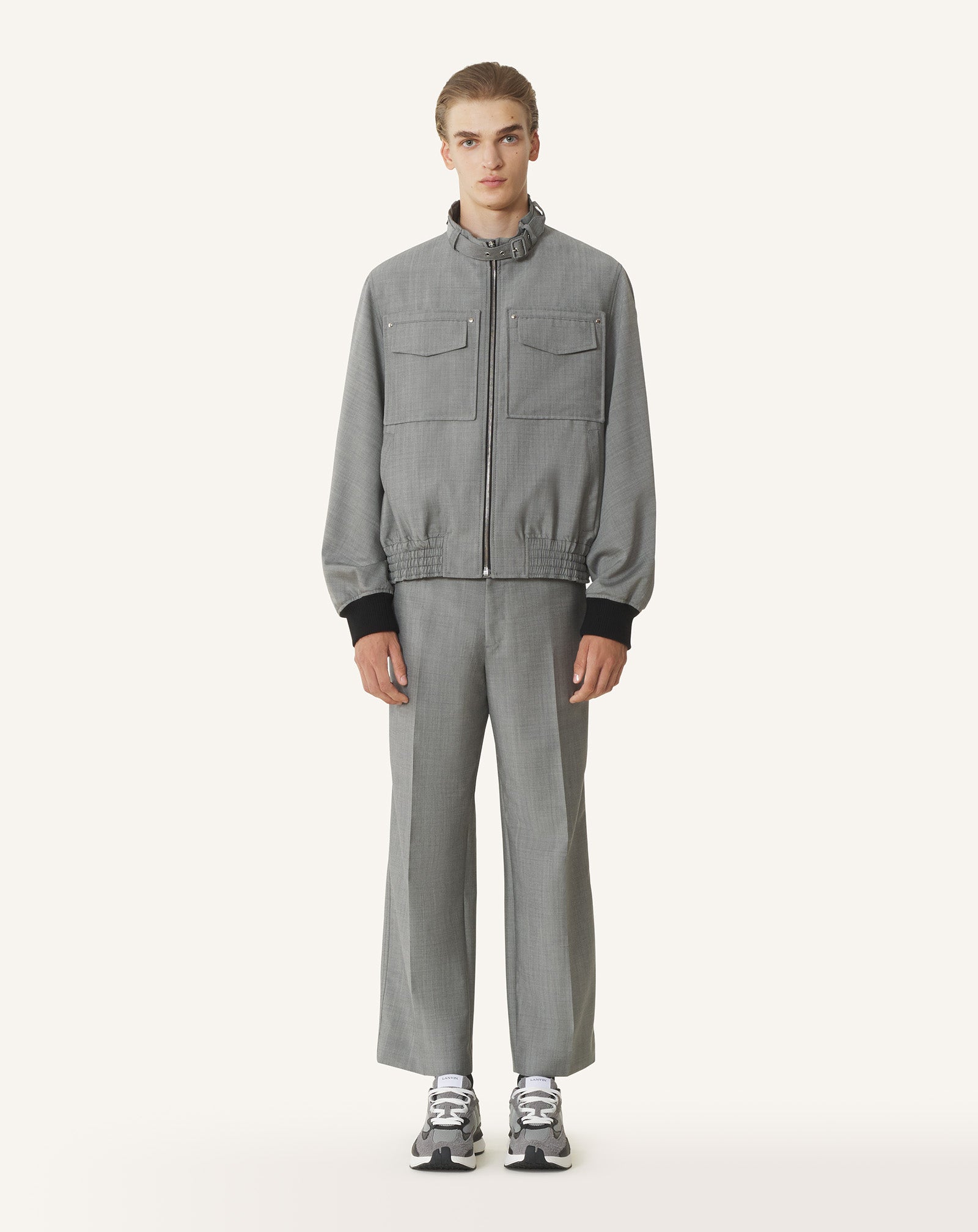 Pantalon Droit En Laine Mohair Black | Lanvin Men