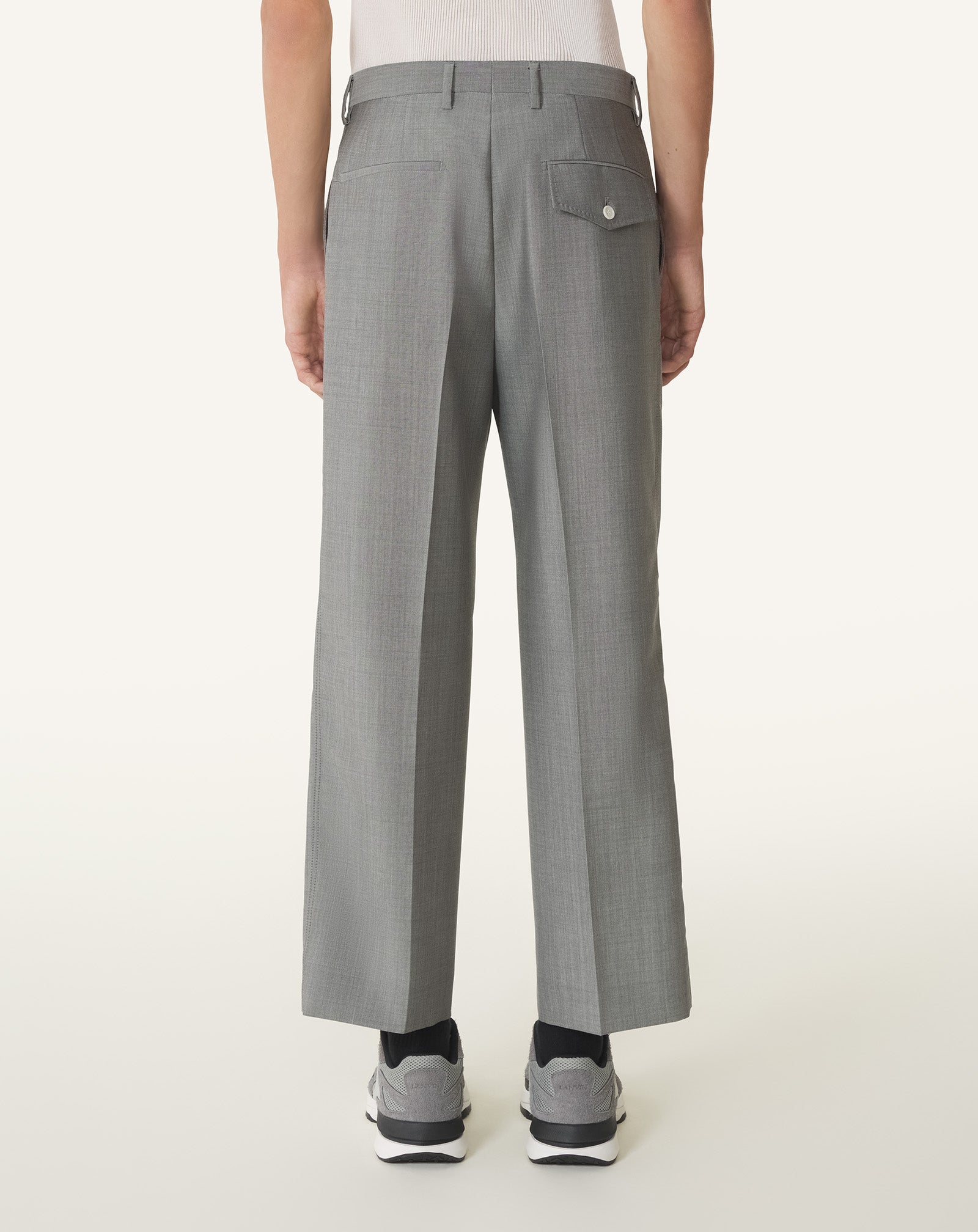 Pantalon Droit En Laine Mohair Black | Lanvin Men