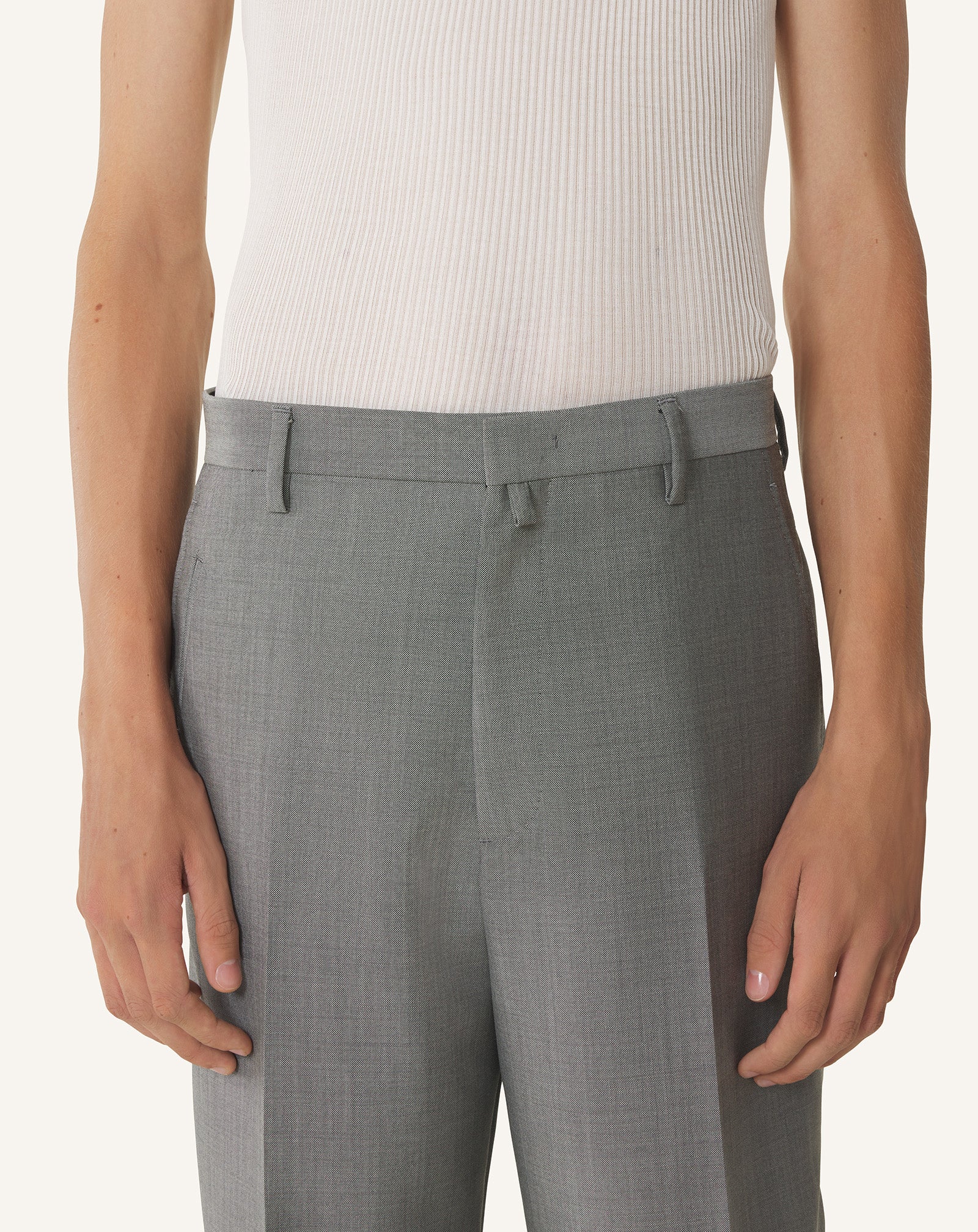 Pantalon Droit En Laine Mohair Black | Lanvin Men