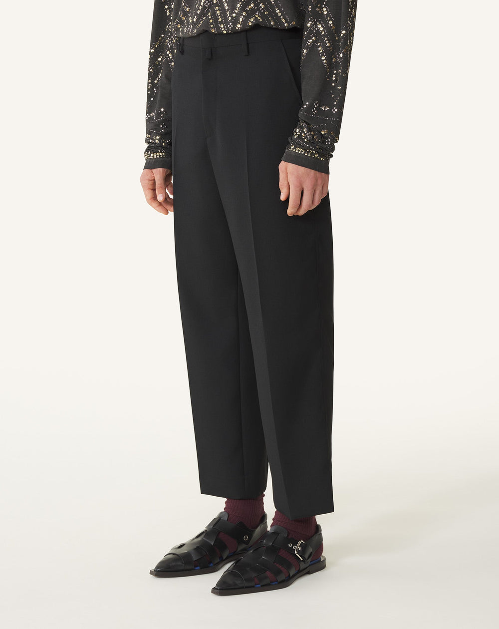 Pantalon Droit En Laine Black | Lanvin Men