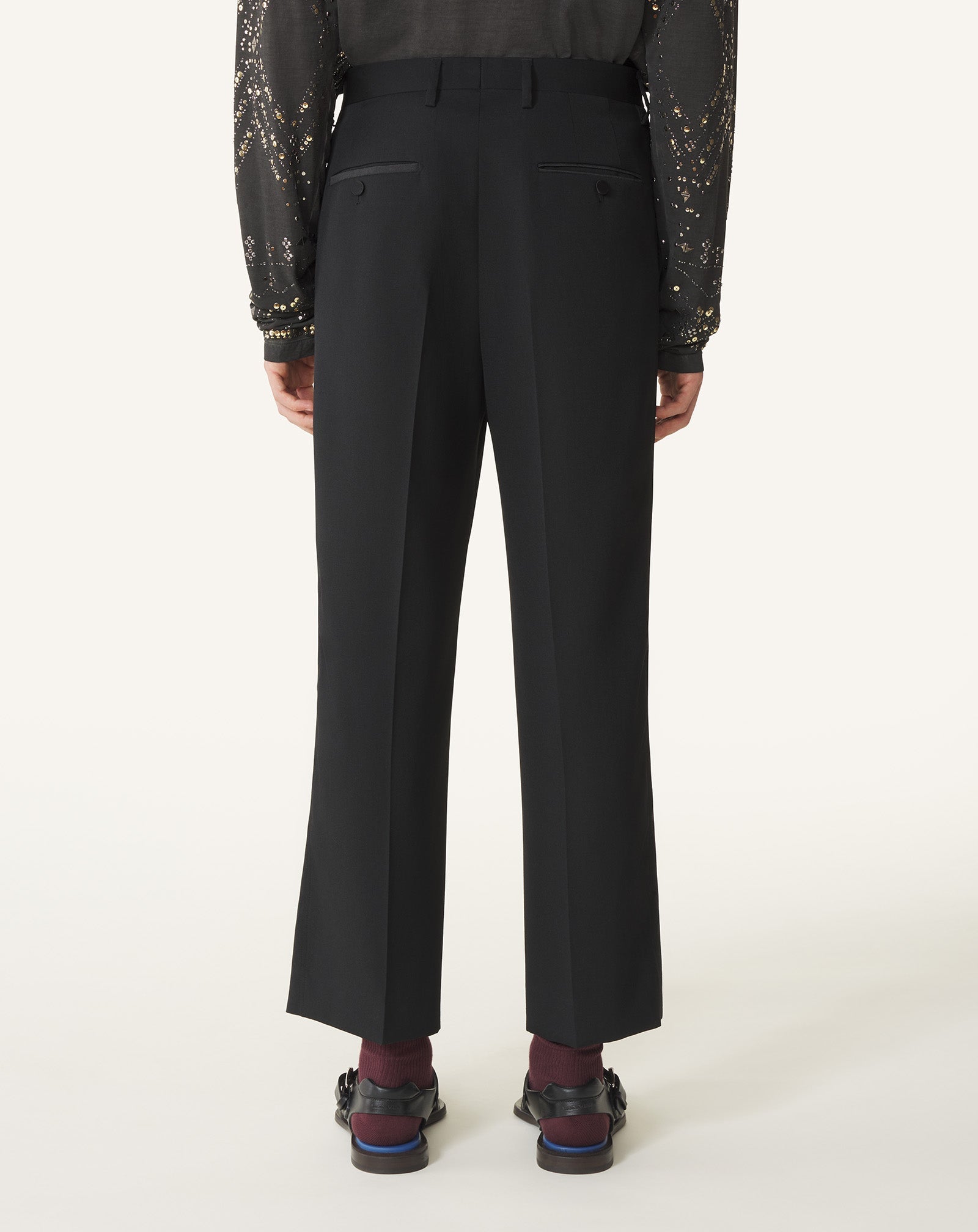 Pantalon Droit En Laine Black | Lanvin Men