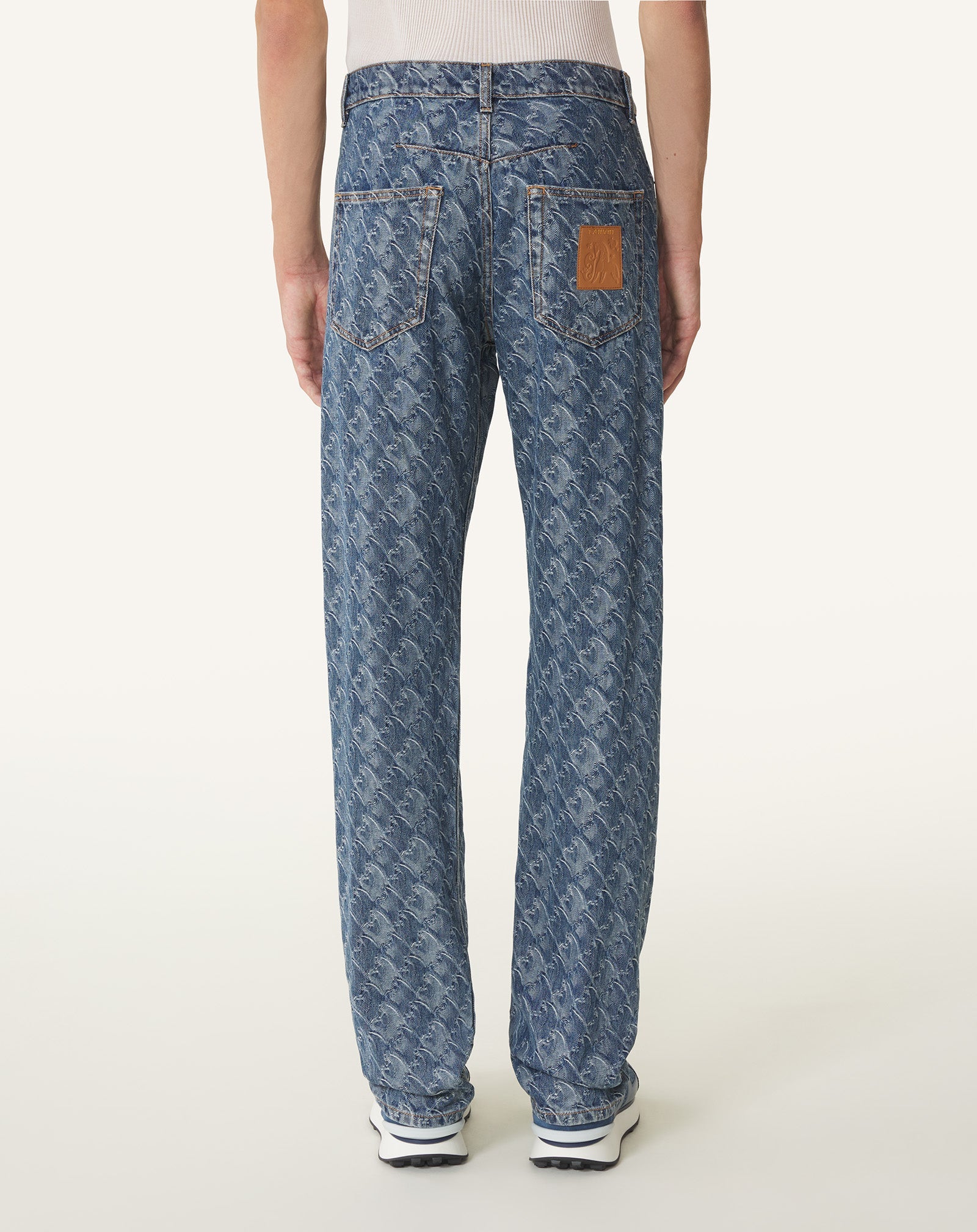 Pantlon En Denim Jacquard Lunar Year Blue | Lanvin Men