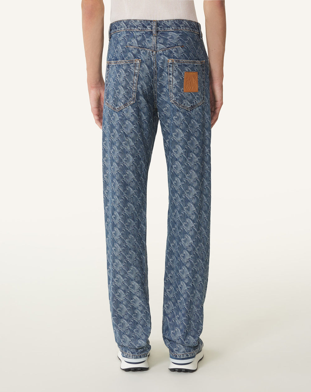 Pantlon En Denim Jacquard Lunar Year Blue | Lanvin Men