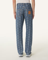 Pantlon En Denim Jacquard Lunar Year Blue | Lanvin Men