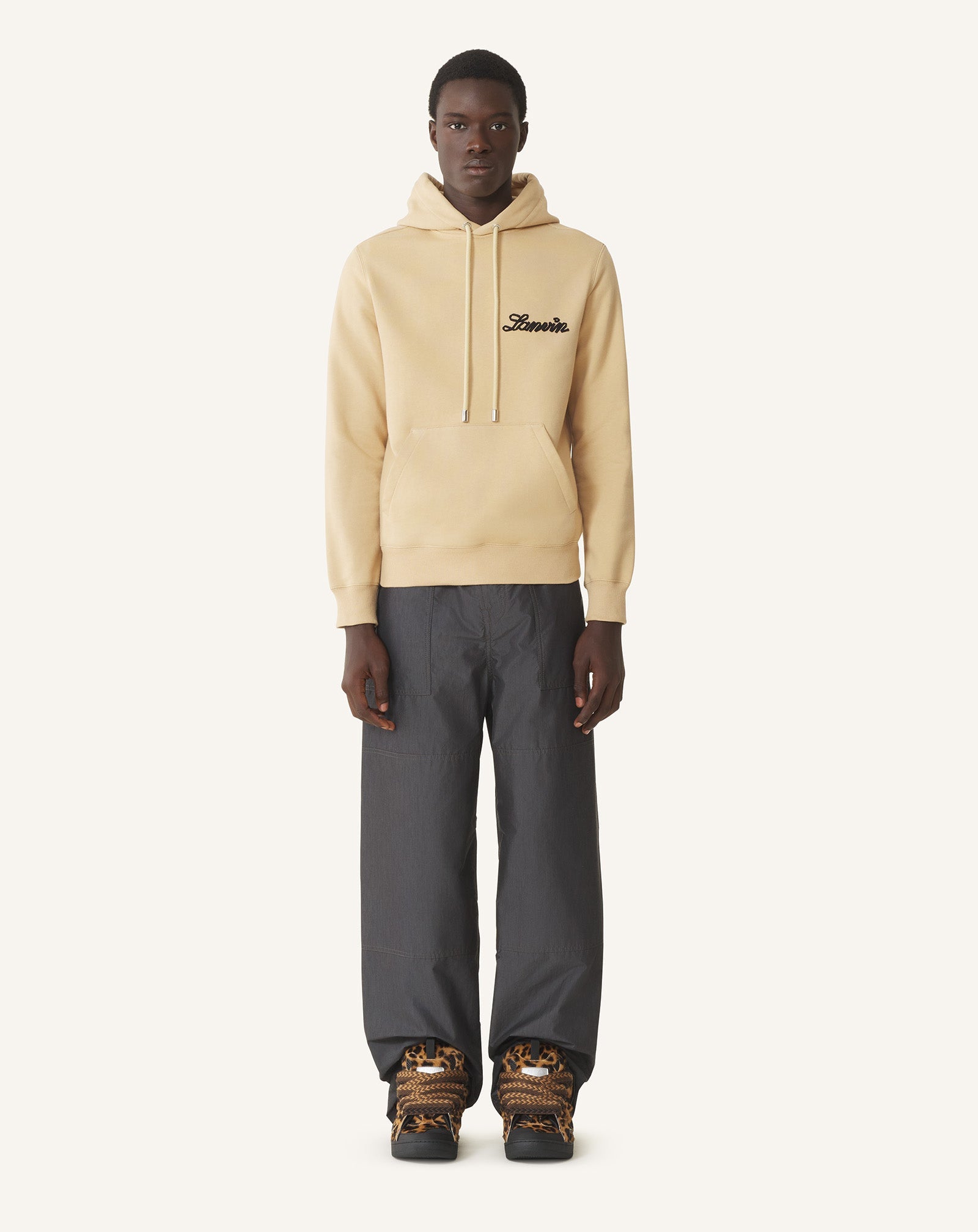 Pantalon Large En Chambray Black | Lanvin Men