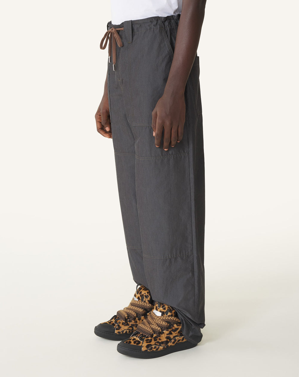 Pantalon Large En Chambray Black | Lanvin Men