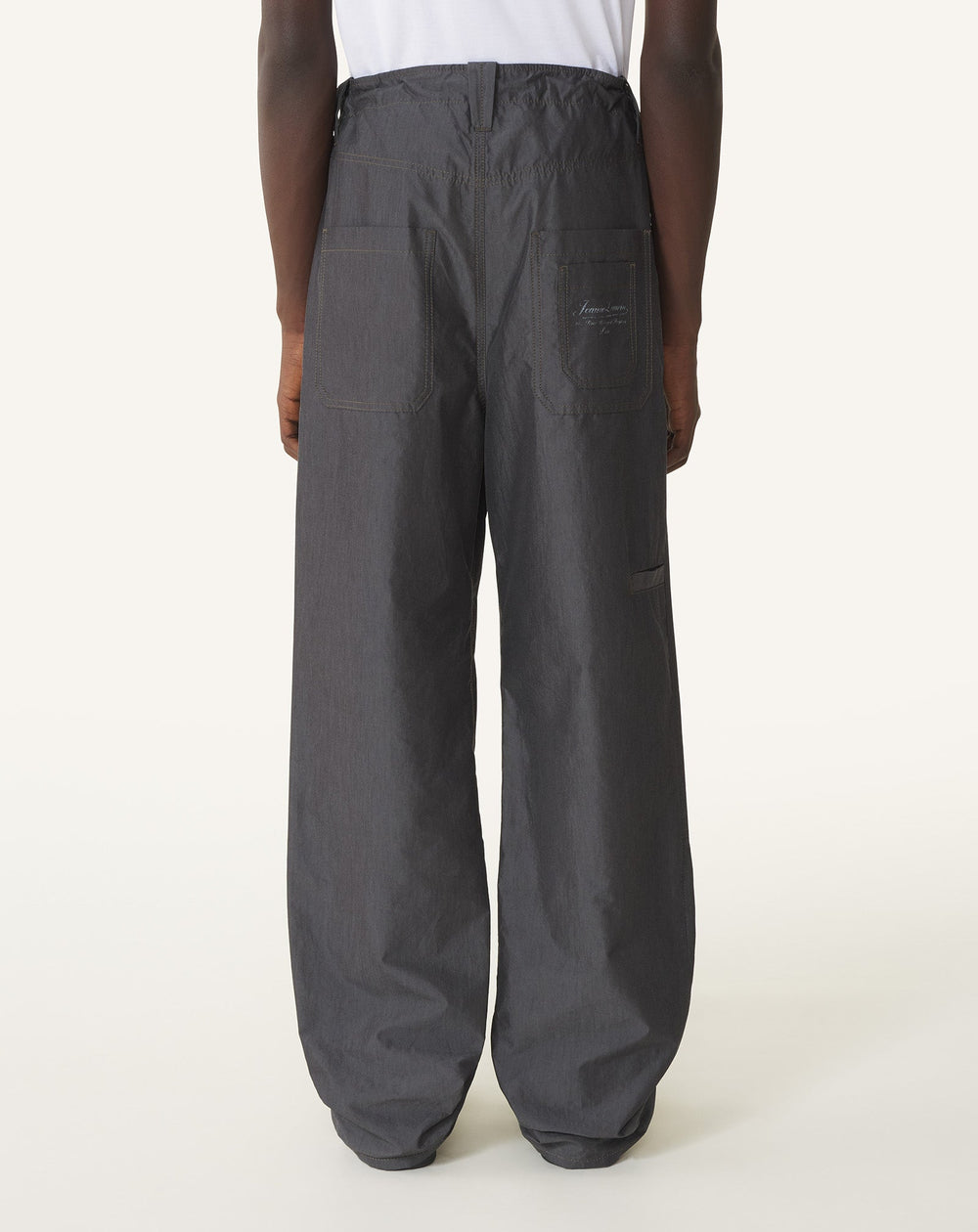 Pantalon Large En Chambray Black | Lanvin Men