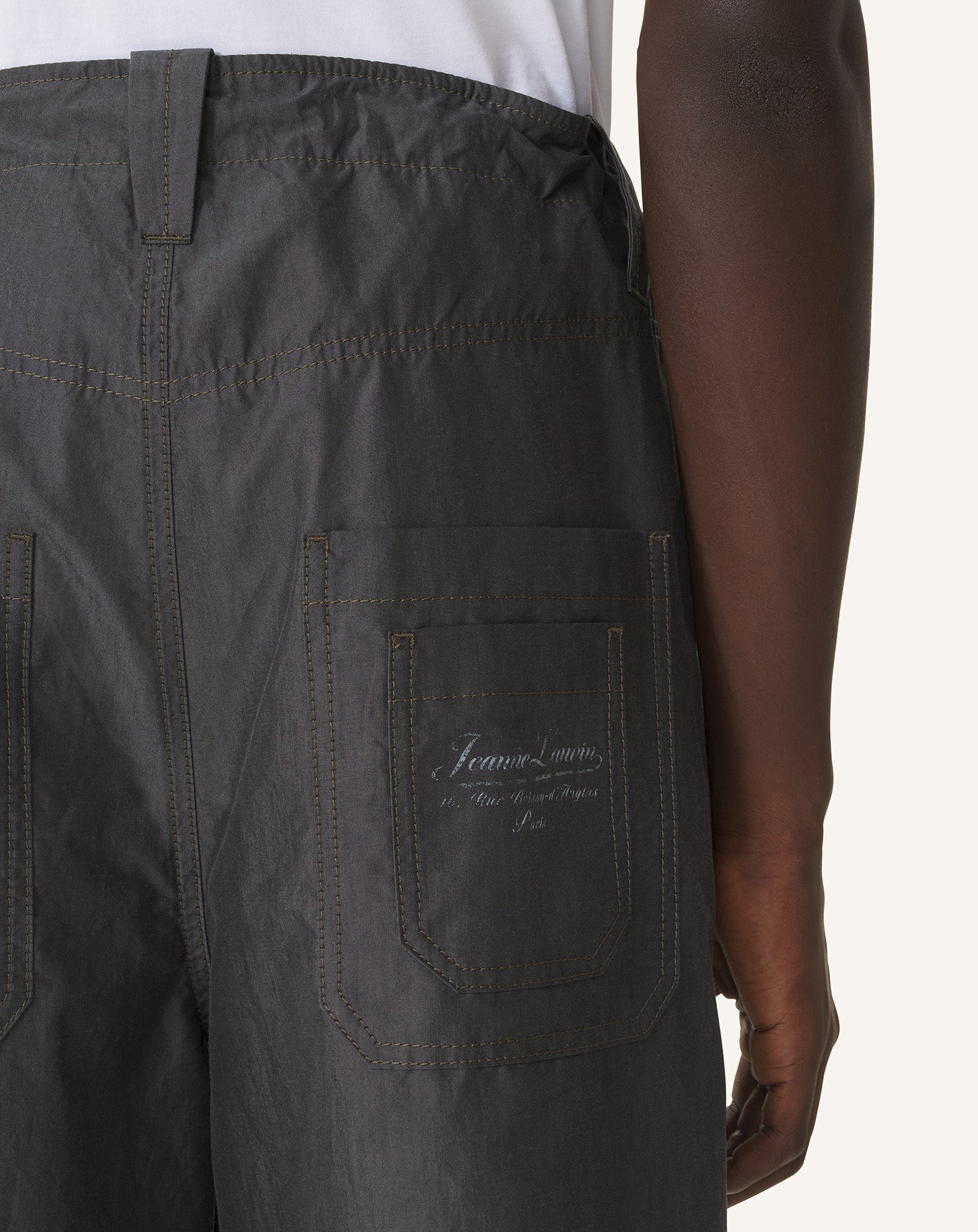 Pantalon Large En Chambray Black | Lanvin Men