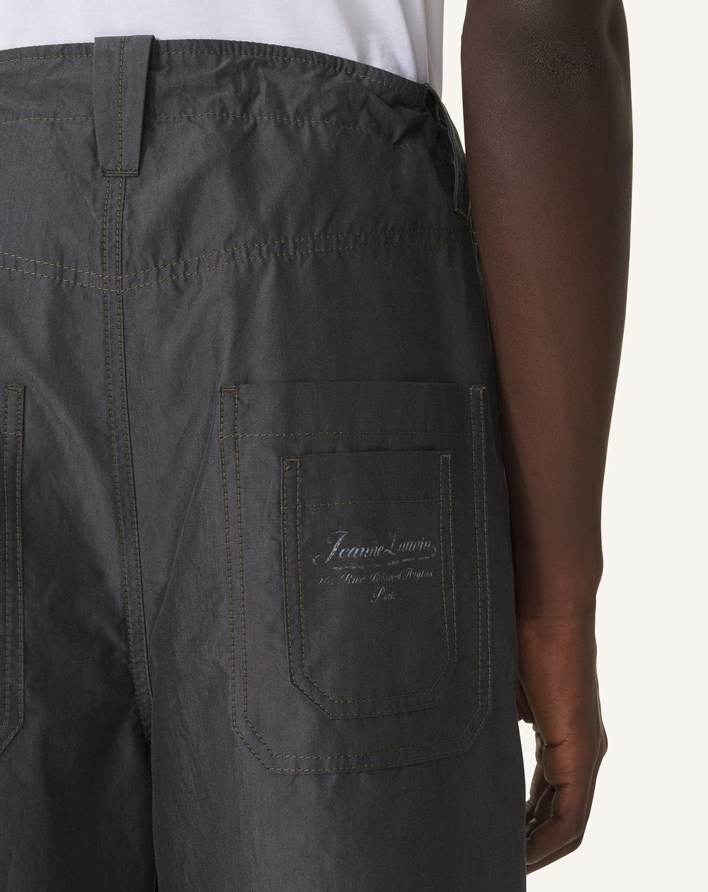 Pantalon Large En Chambray Black | Lanvin Men
