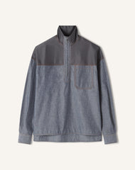 Haut Col Zippé En Chambray Blue | Lanvin Men