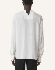 White Pleated Silk Top | Lanvin Men