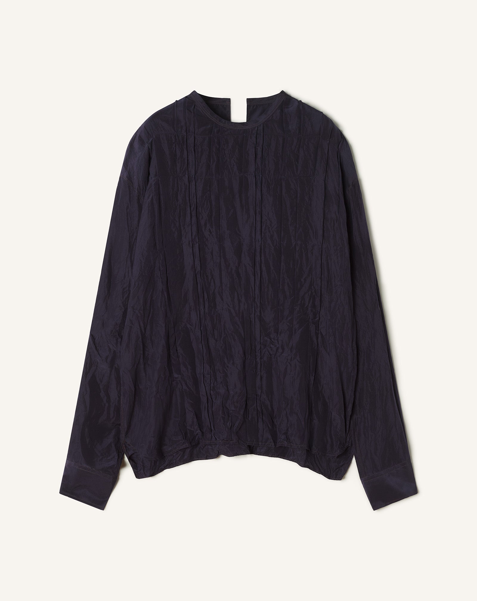 Blue Pleated Silk Top | Lanvin Men