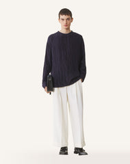 Blue Pleated Silk Top | Lanvin Men