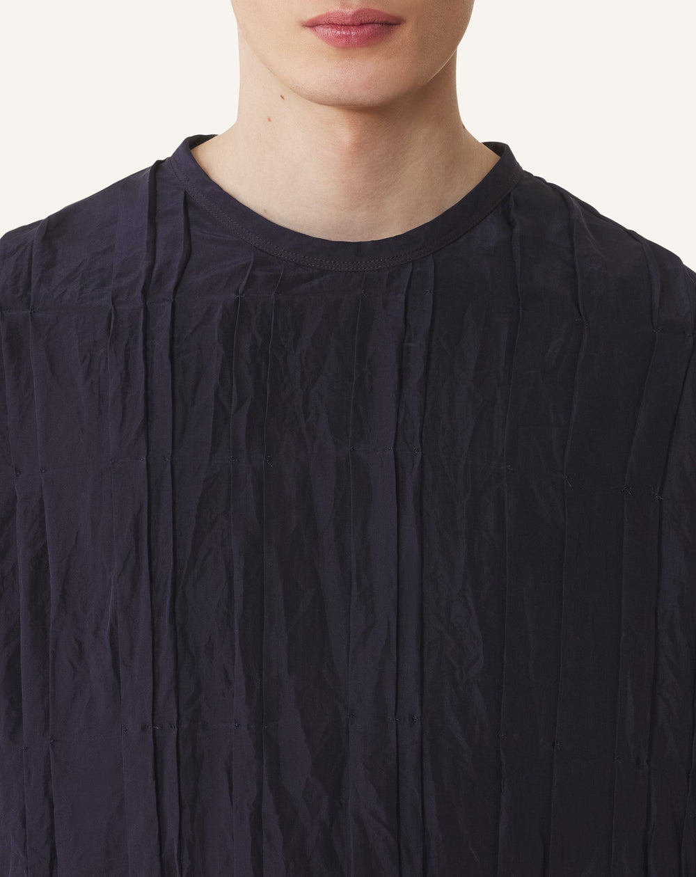 Blue Pleated Silk Top | Lanvin Men