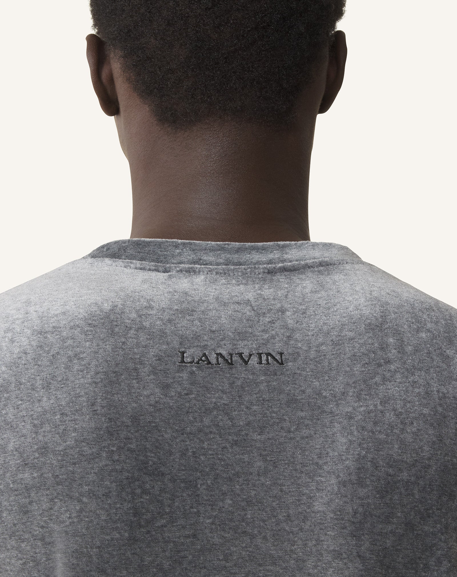 T-shirt En Velours Grey | Lanvin Men
