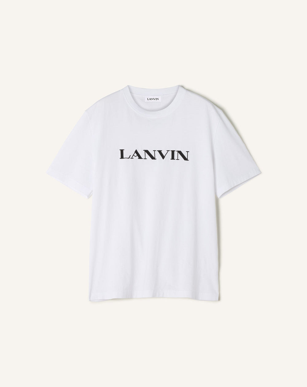 White Lanvin Embroidered Cotton T-shirt | Lanvin Men