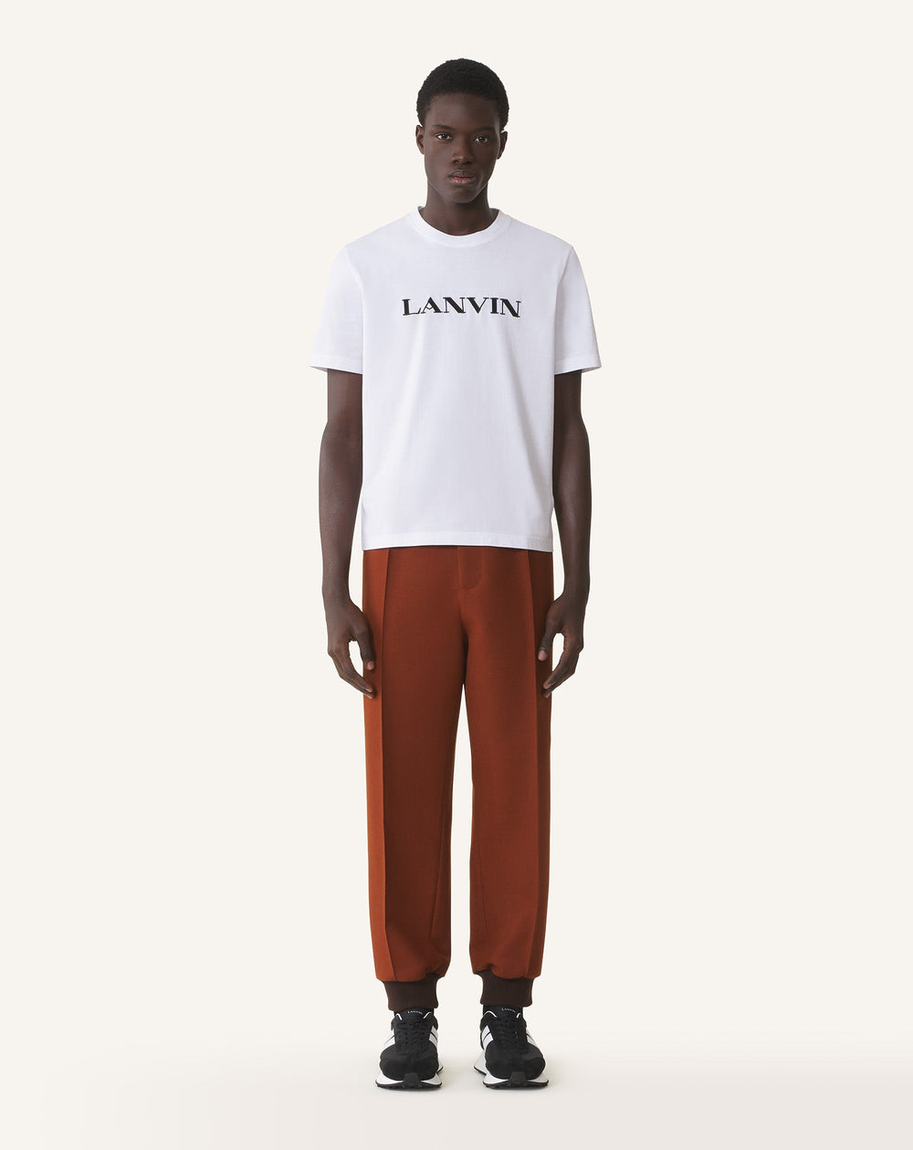White Lanvin Embroidered Cotton T-shirt | Lanvin Men