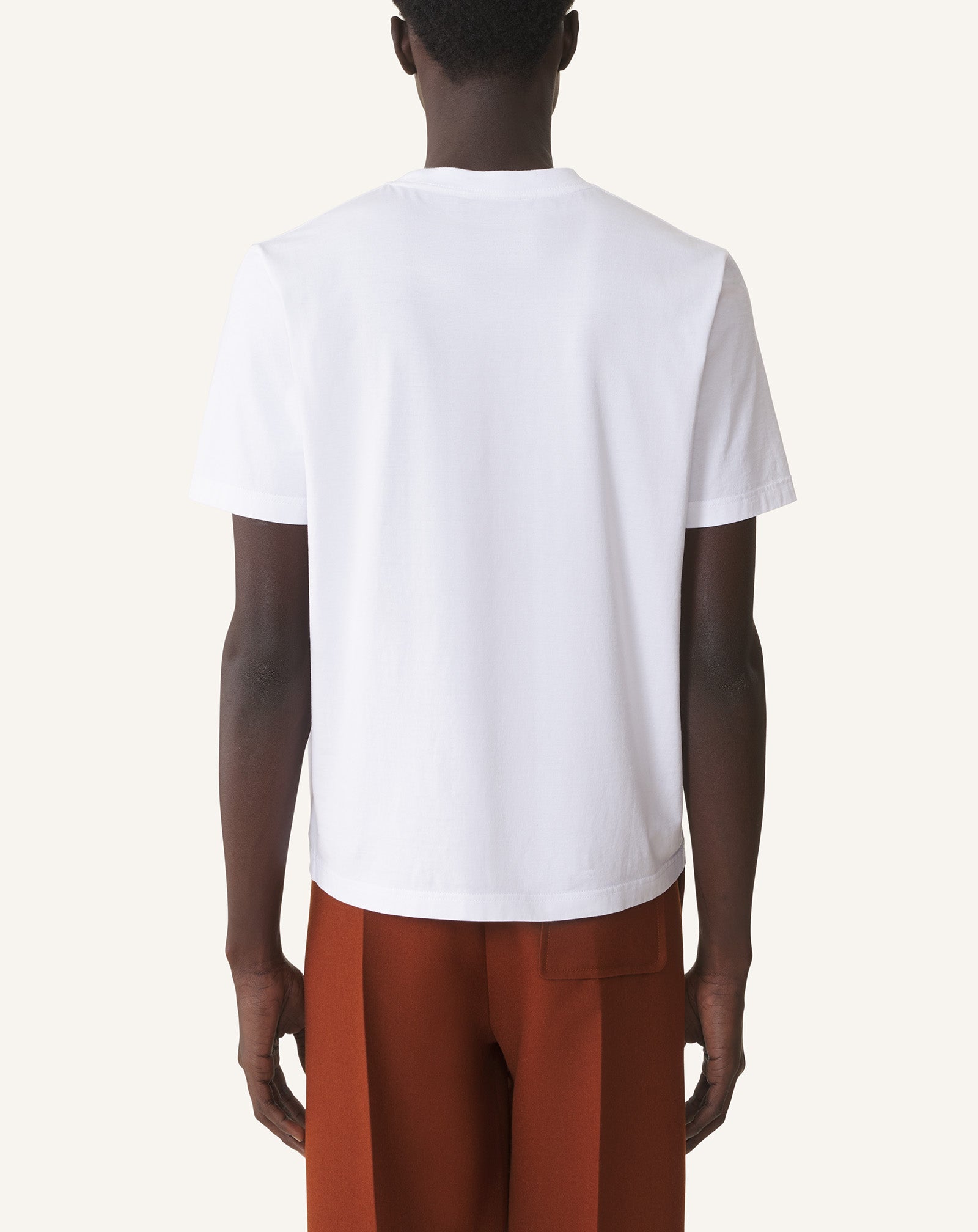 White Lanvin Embroidered Cotton T-shirt | Lanvin Men