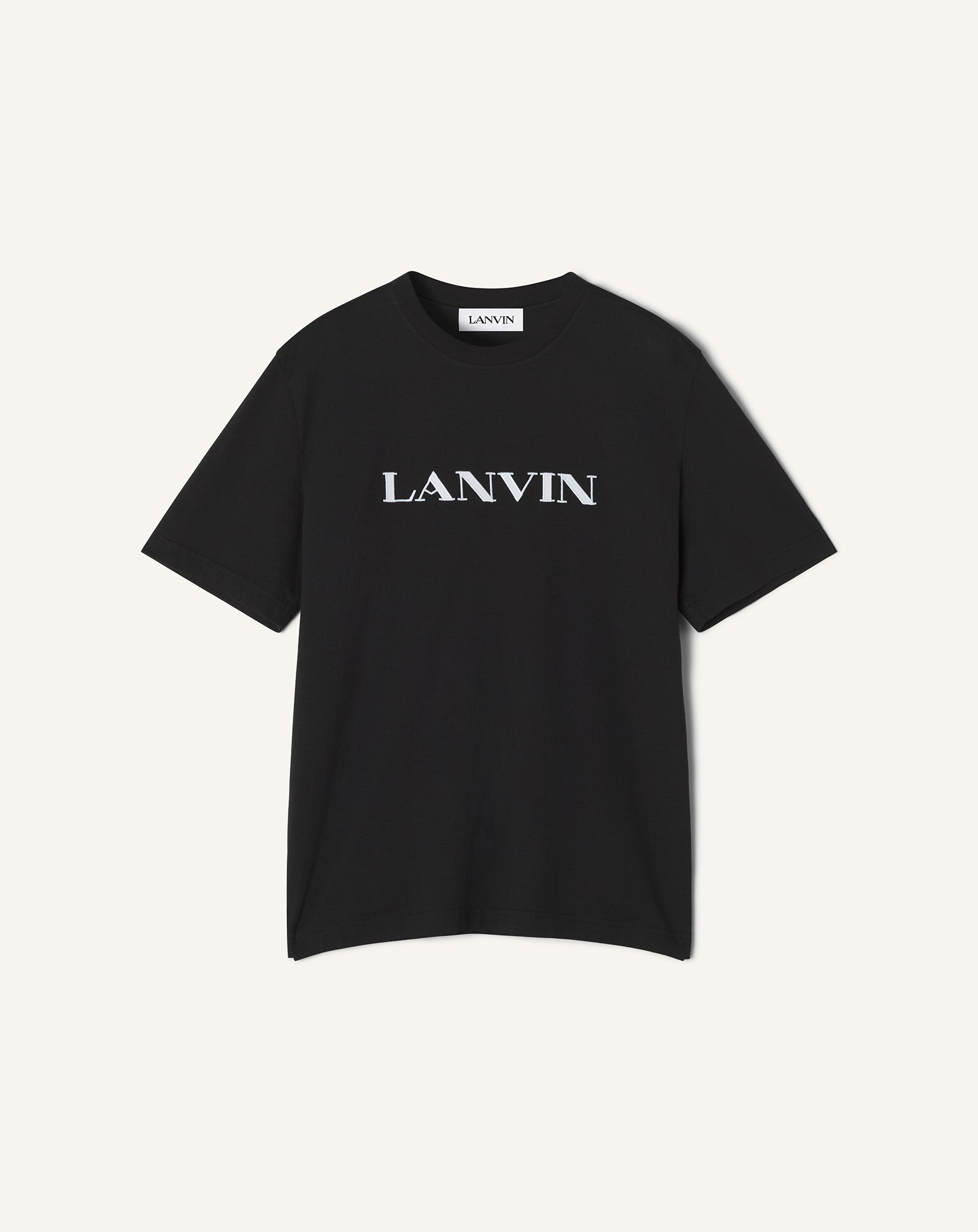 Black Lanvin Embroidered Cotton T-shirt | Lanvin Men