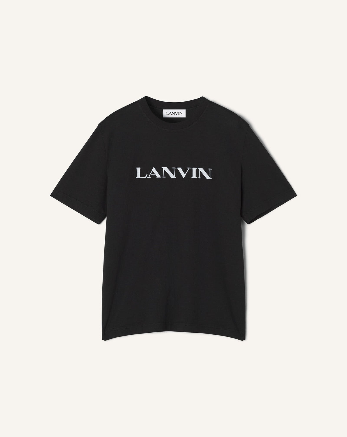 Black Lanvin Embroidered Cotton T-shirt | Lanvin Men