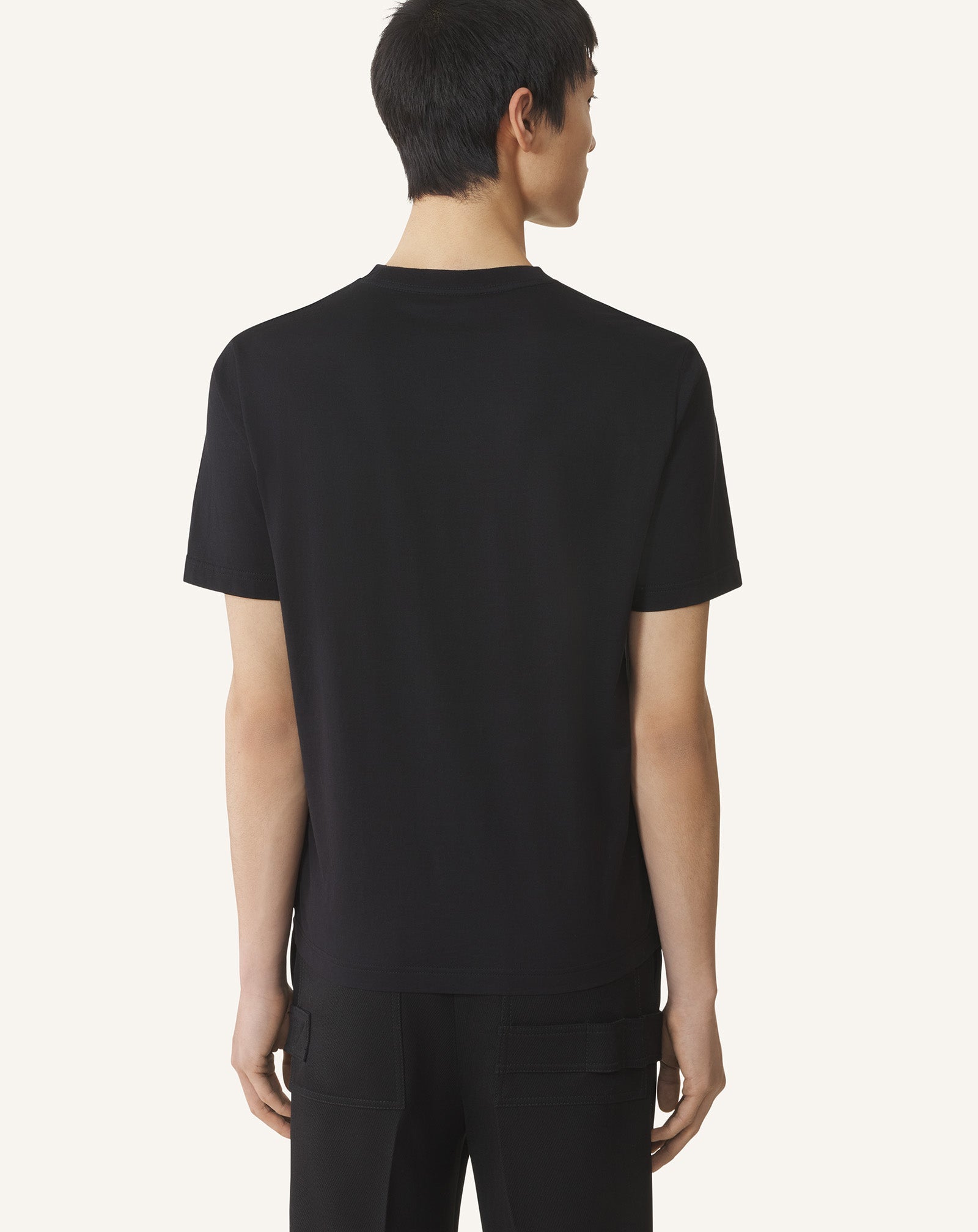 Black Lanvin Embroidered Cotton T-shirt | Lanvin Men