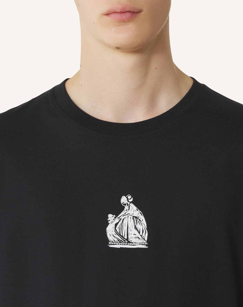 T-shirt Imprimé La Mère Et L'enfant Black | Lanvin Men