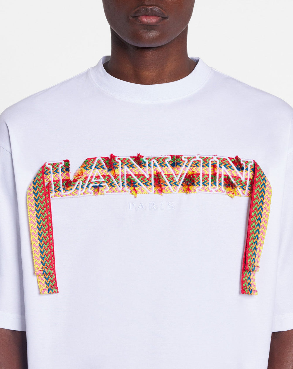 White Curb Lace Lanvin Oversized T-shirt | Lanvin Men