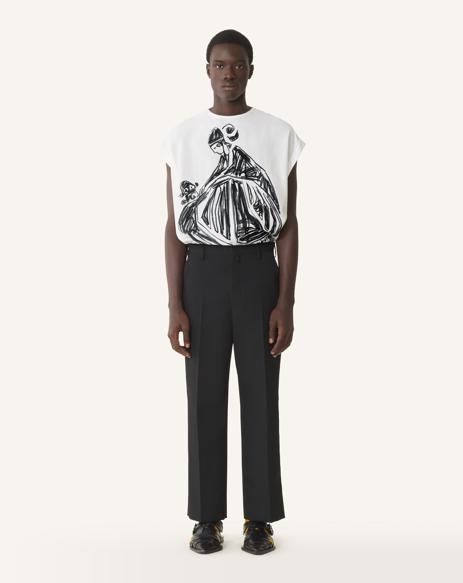 T-shirt Imprimé La Mère Et L'enfant White | Lanvin Men