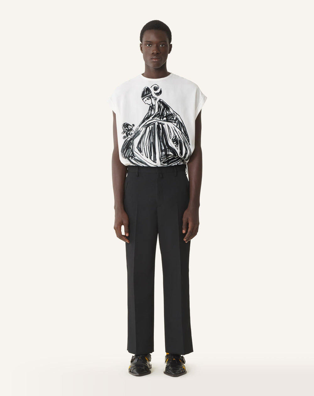 T-shirt Imprimé La Mère Et L'enfant White | Lanvin Men