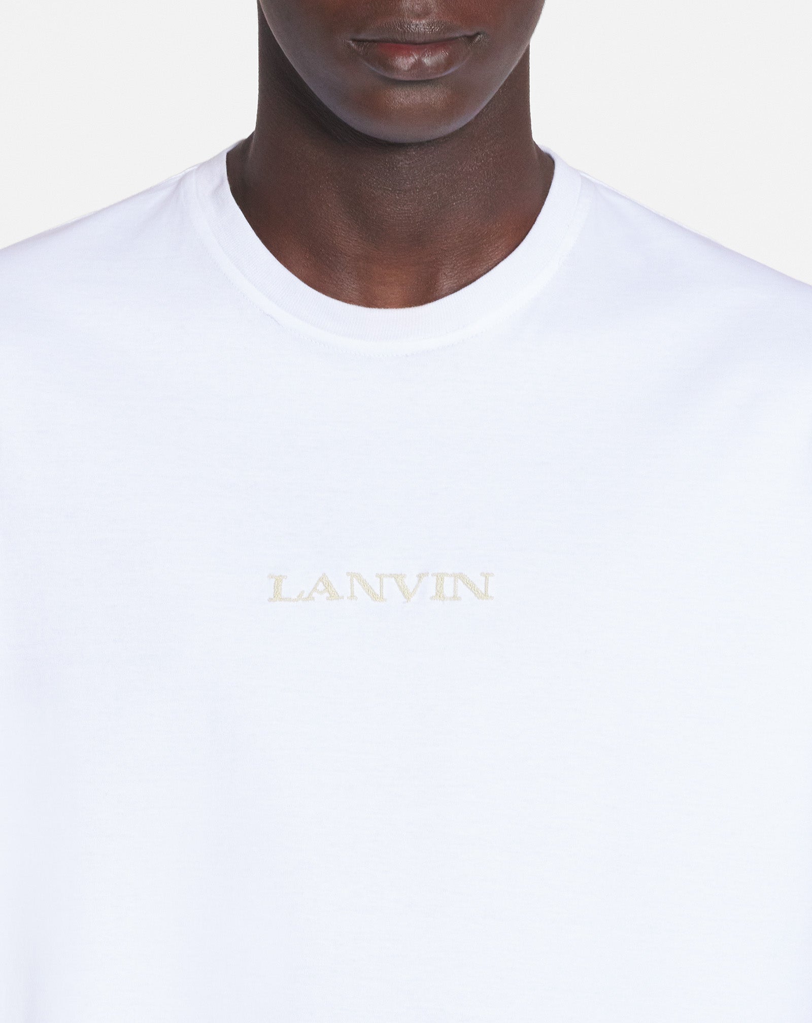 White Lanvin Embroidered T-shirt | Lanvin Men