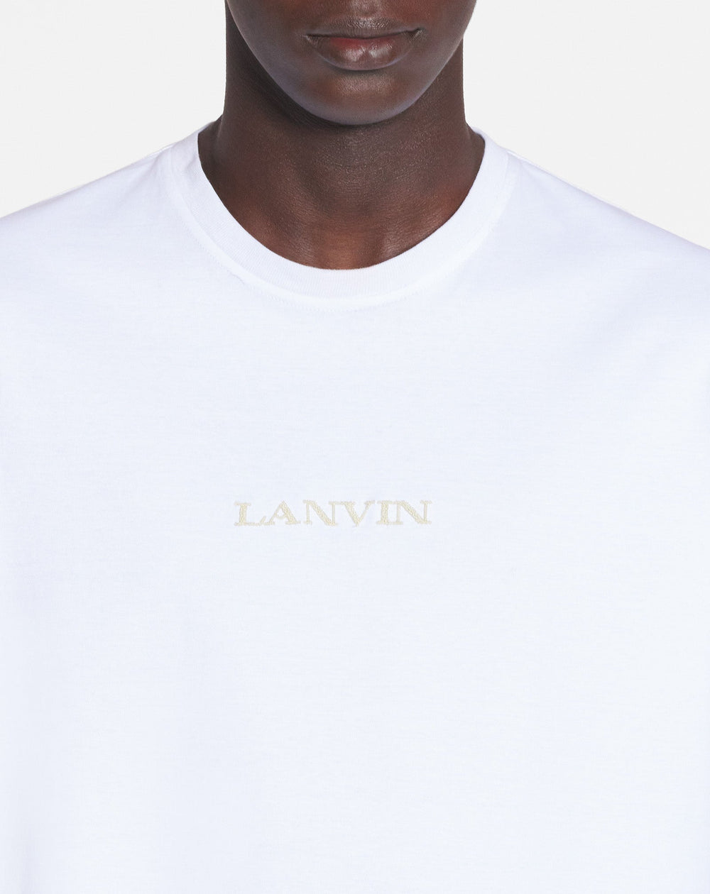White Lanvin Embroidered T-shirt | Lanvin Men