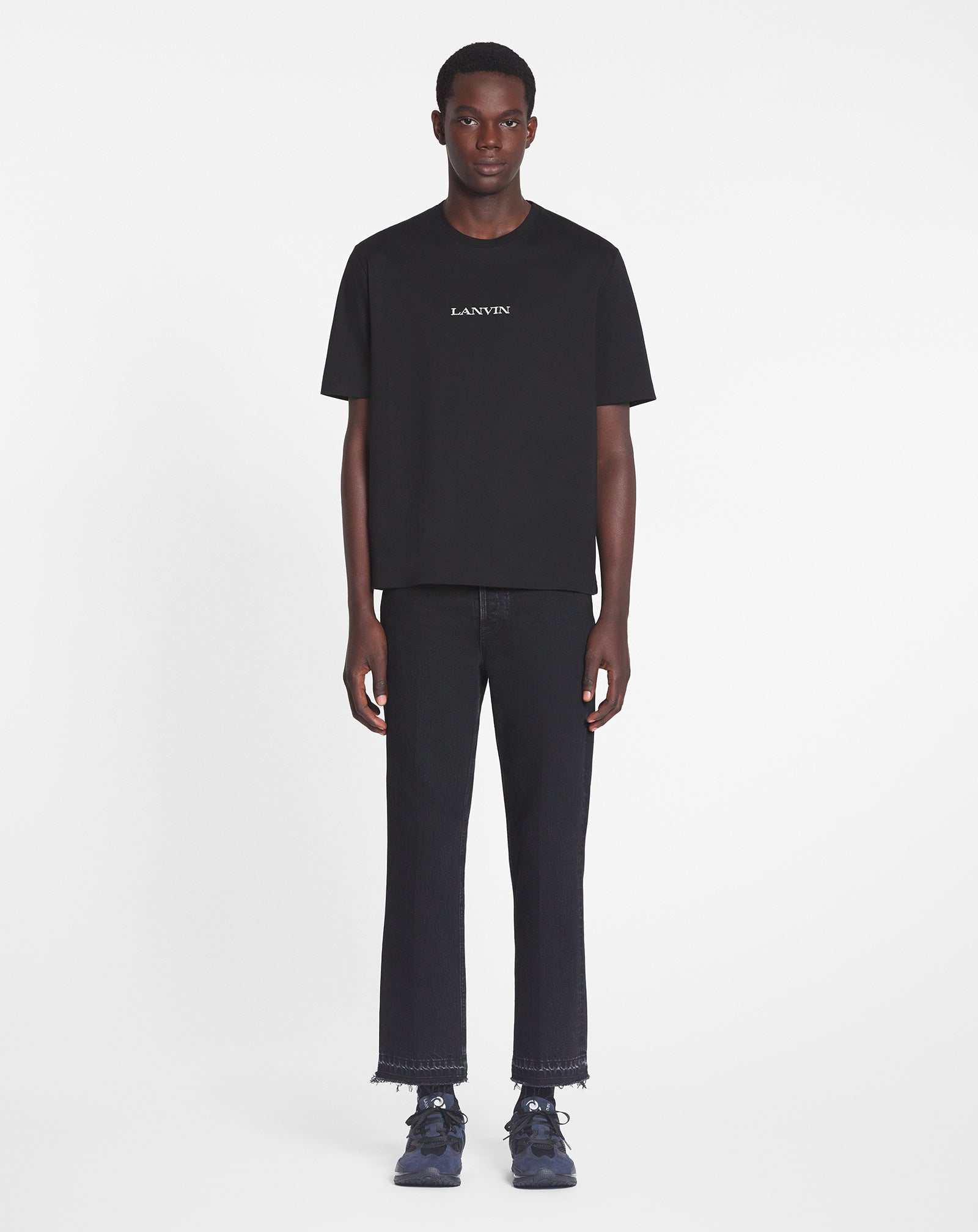 Black Lanvin Embroidered T-shirt | Lanvin Men