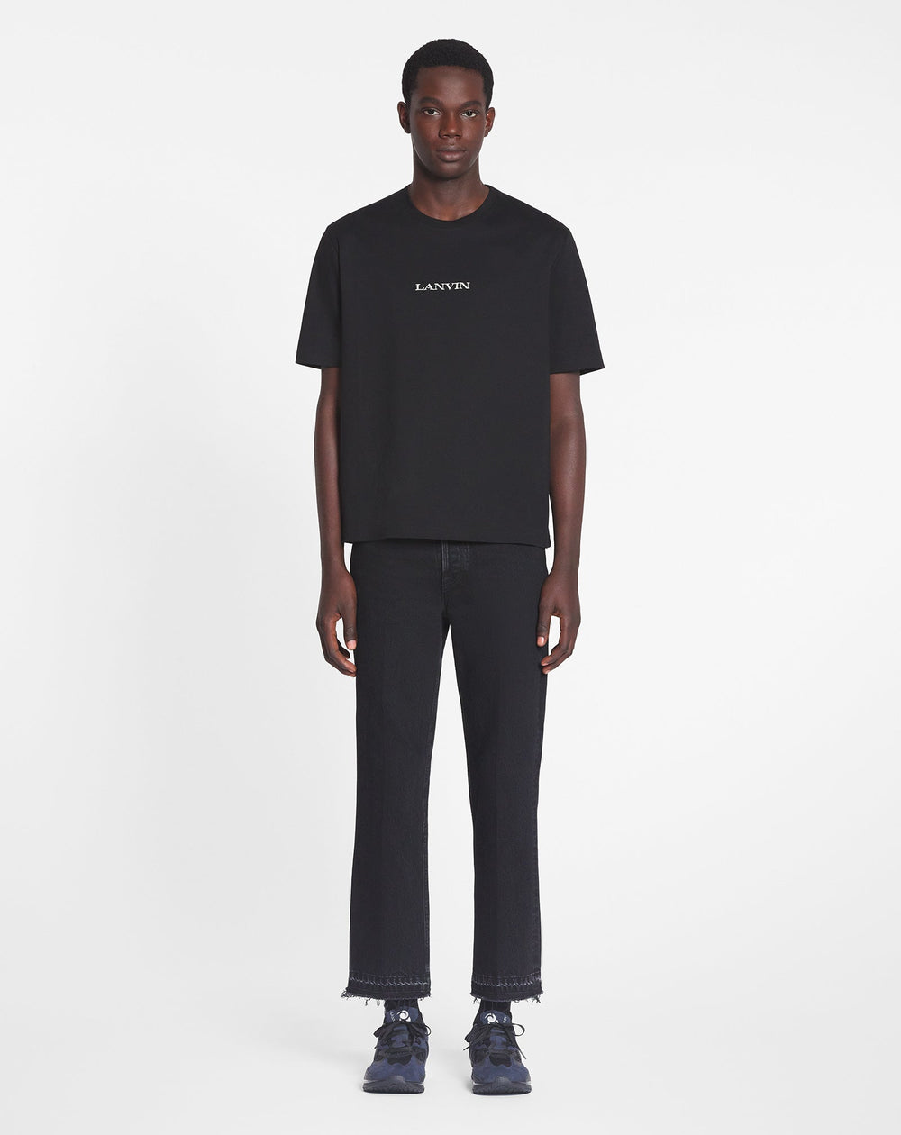 Black Lanvin Embroidered T-shirt | Lanvin Men