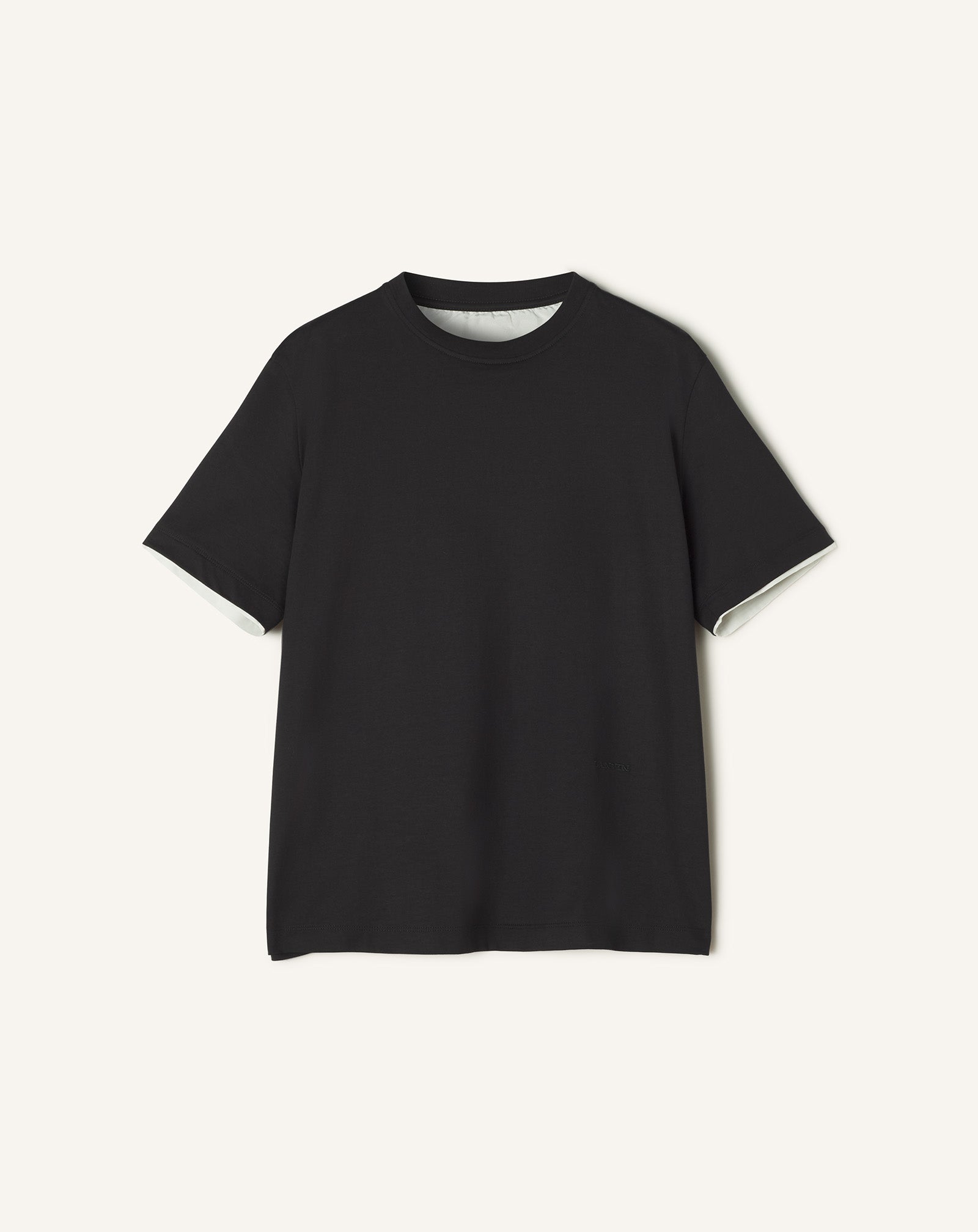 Black Cotton T-shirt With Silk Detail | Lanvin Men