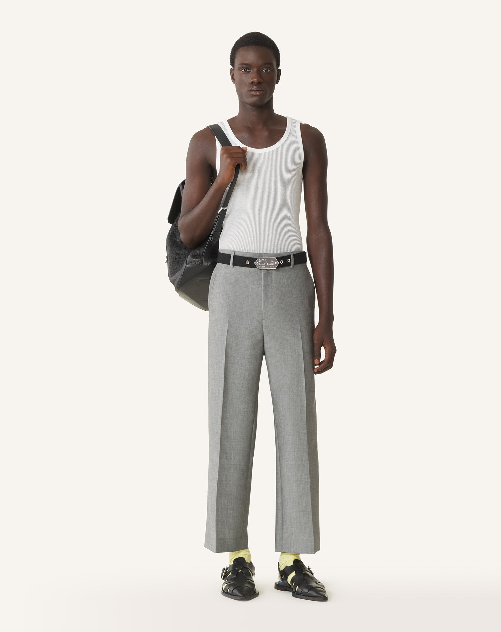 Débardeur En Jersey Plissé White | Lanvin Men