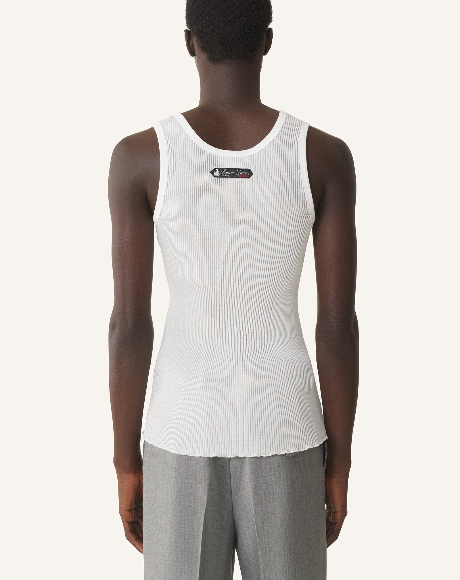 Débardeur En Jersey Plissé White | Lanvin Men