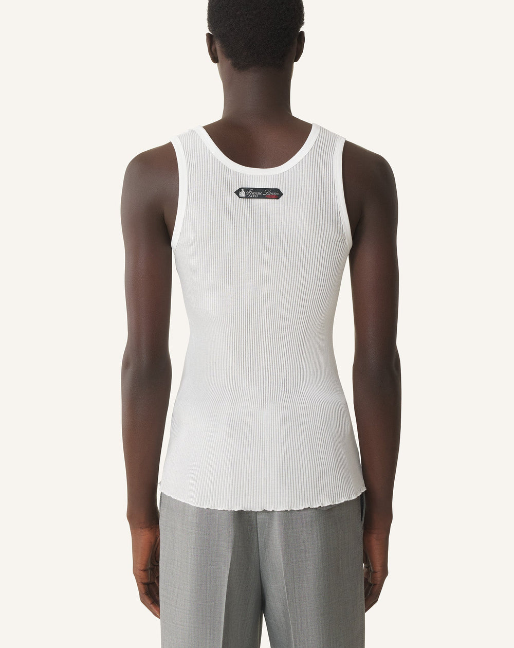 Débardeur En Jersey Plissé White | Lanvin Men