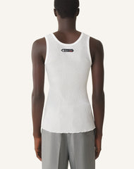 Débardeur En Jersey Plissé White | Lanvin Men