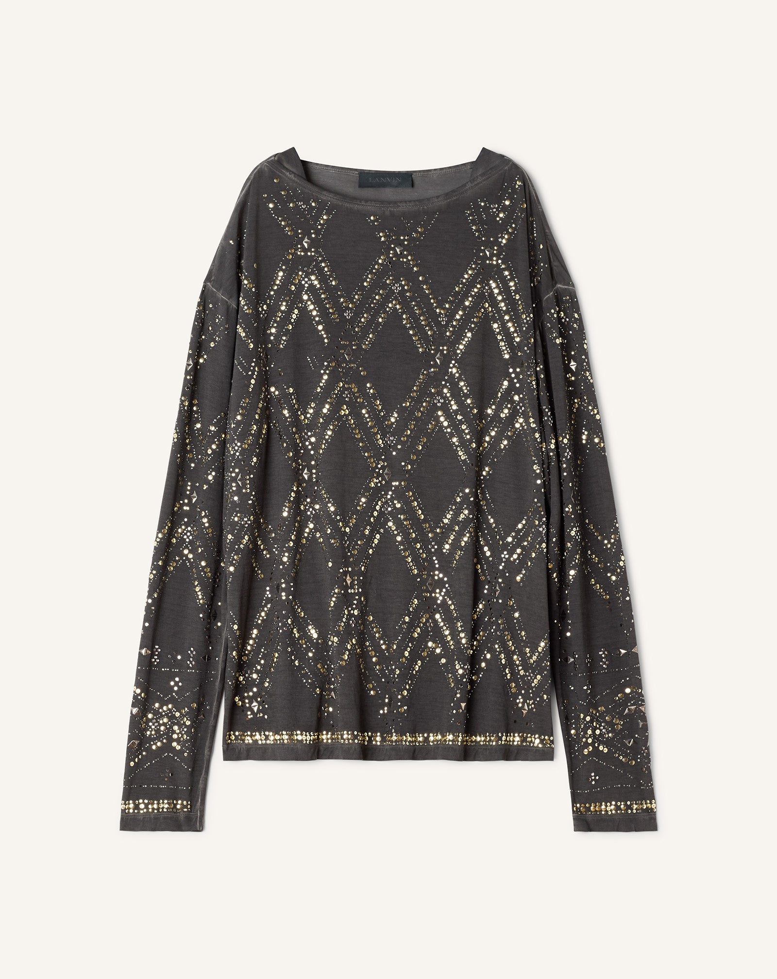 Haut À Sequins Et Perles Black | Lanvin Men