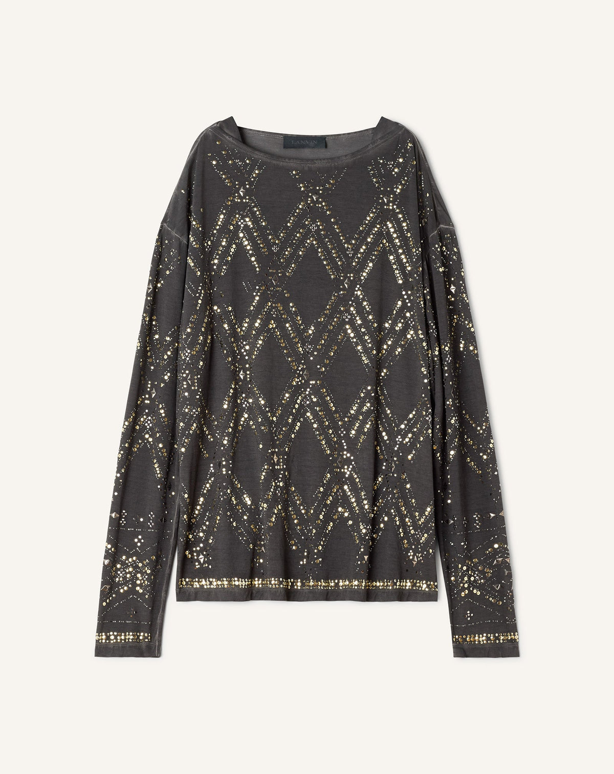 Haut À Sequins Et Perles Black | Lanvin Men