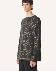 Haut À Sequins Et Perles Black | Lanvin Men