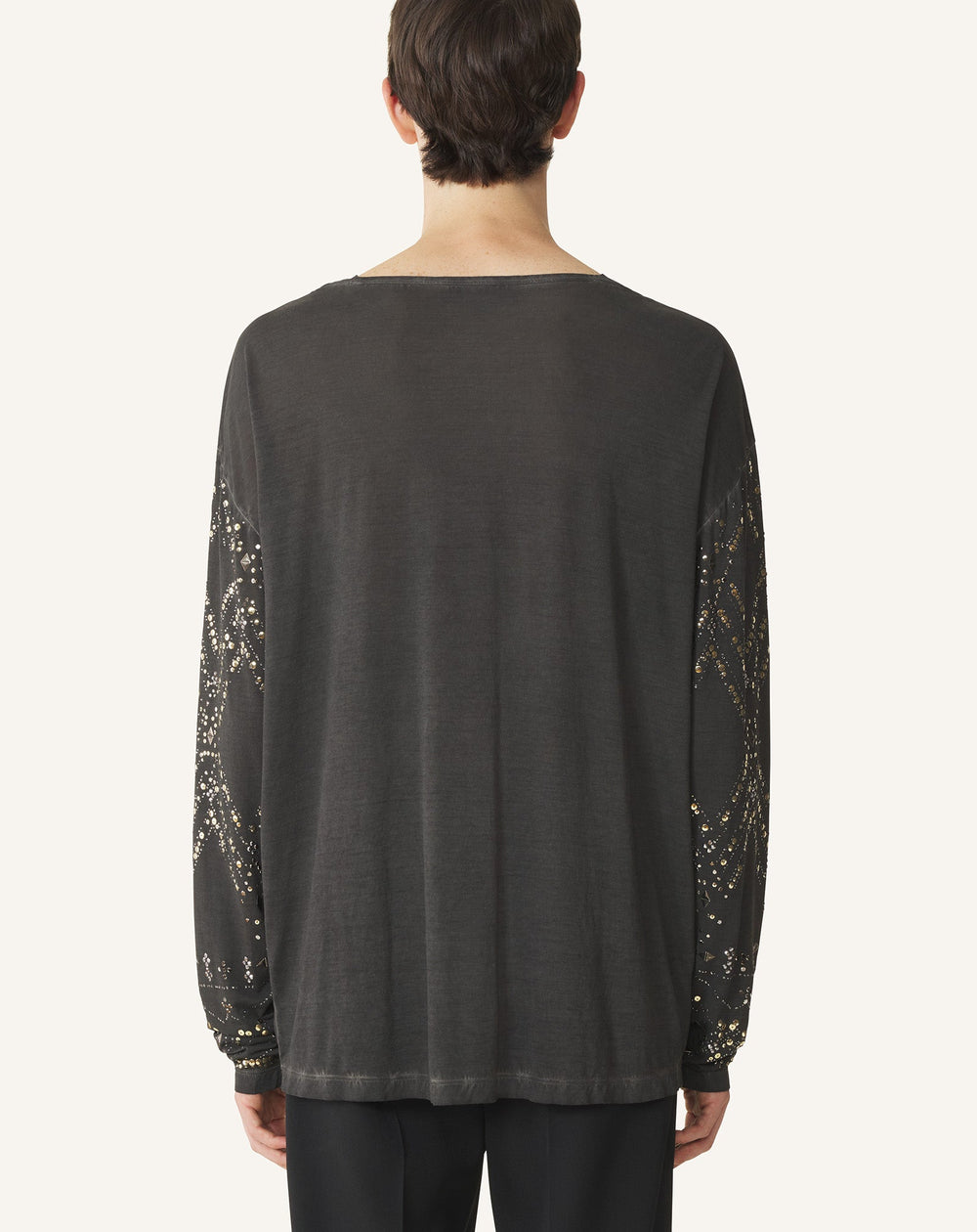 Haut À Sequins Et Perles Black | Lanvin Men