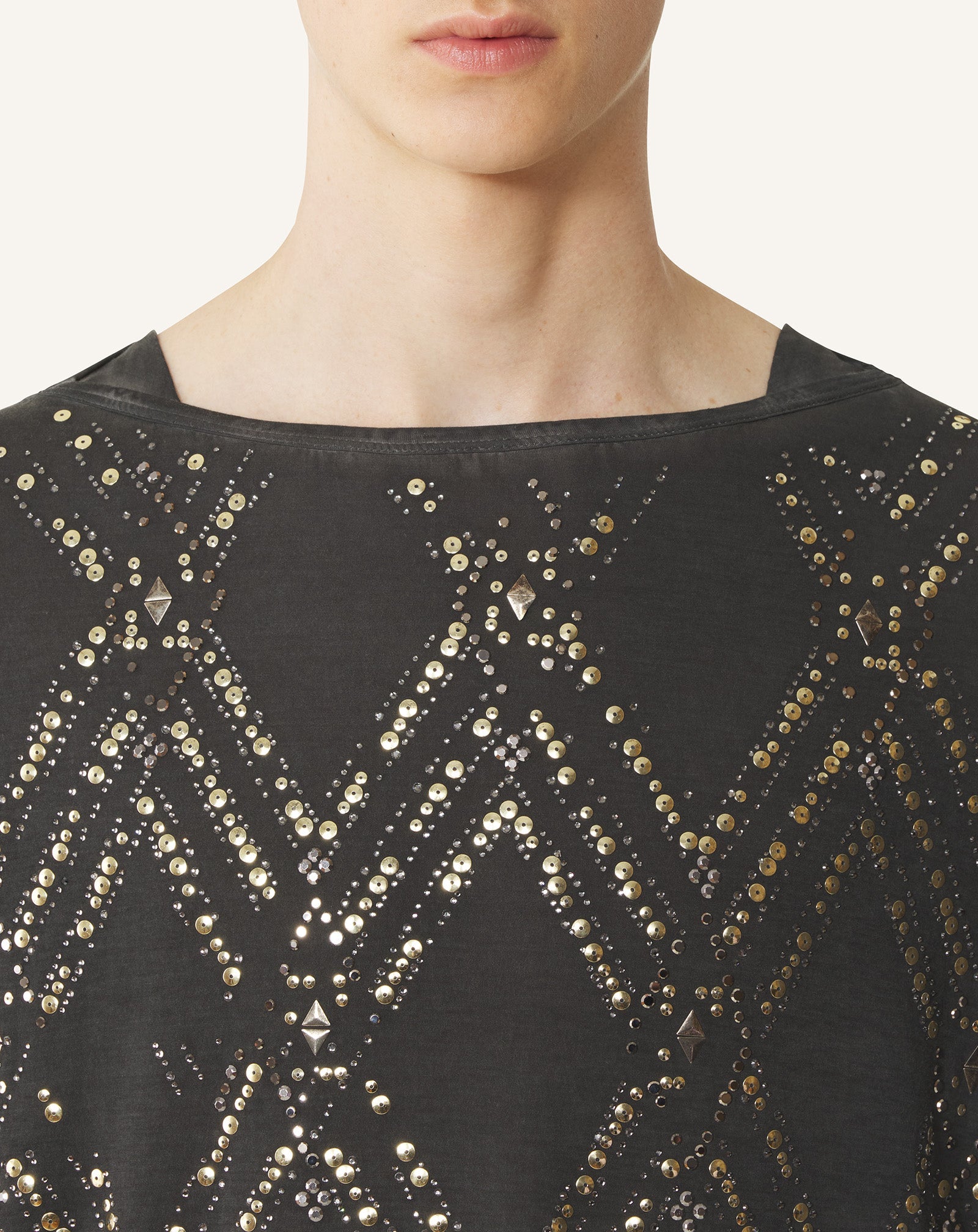 Haut À Sequins Et Perles Black | Lanvin Men