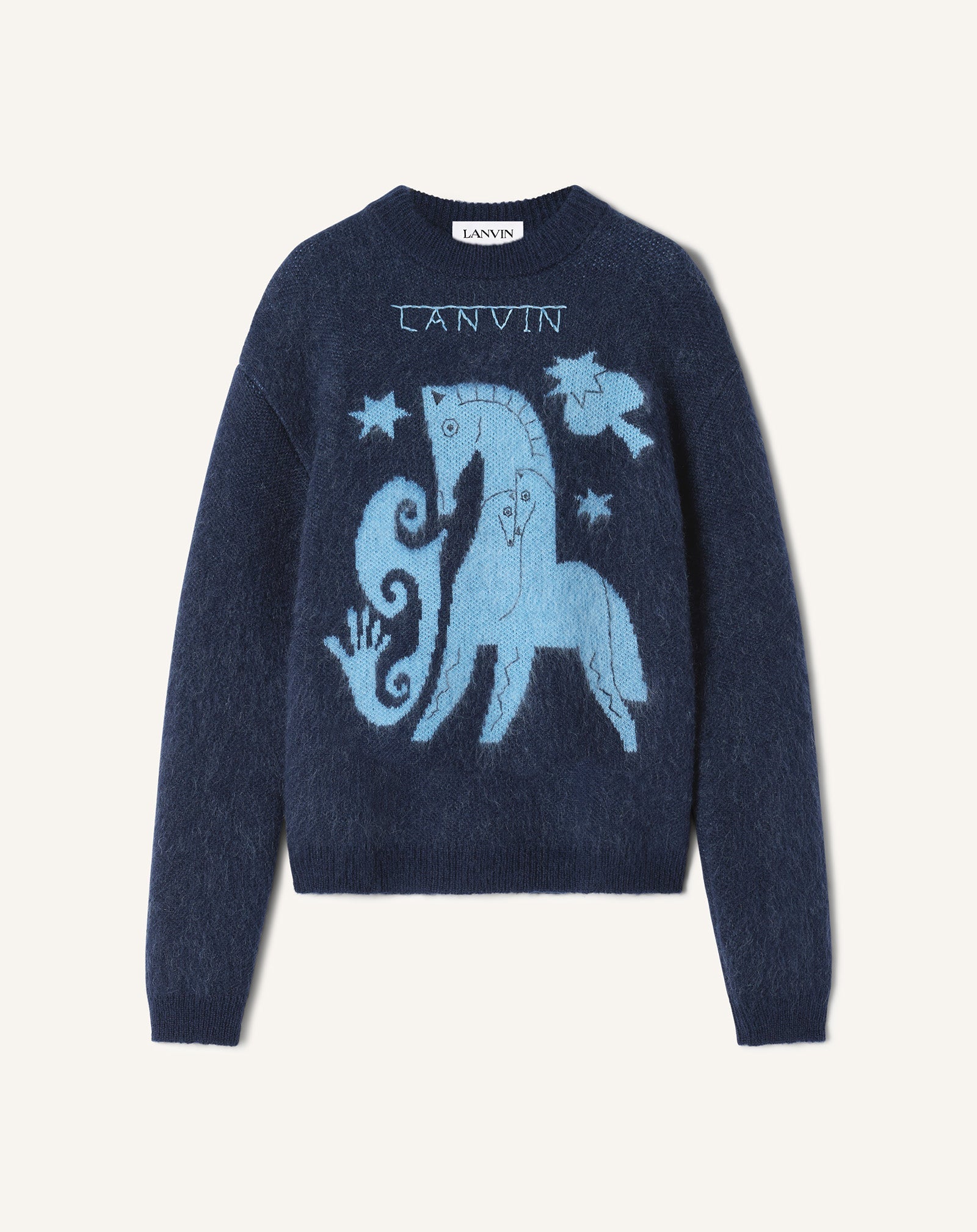 Pull En Mohair Jacquard Lunar Year Blue | Lanvin Women