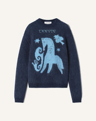 Pull En Mohair Jacquard Lunar Year Blue | Lanvin Women