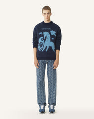Pull En Mohair Jacquard Lunar Year Blue | Lanvin Women