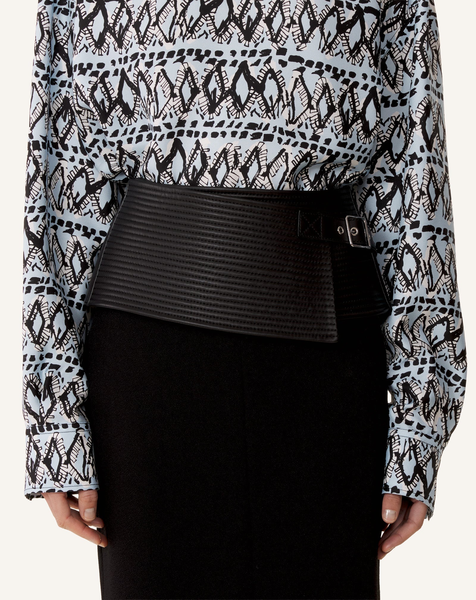Ceinture Large En Cuir Black | Lanvin Women