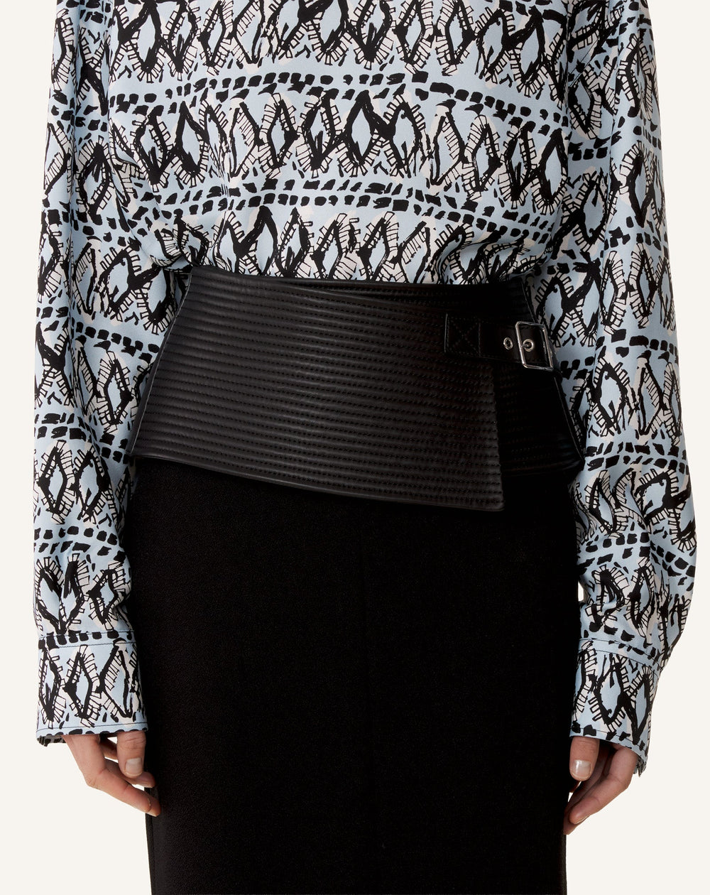 Ceinture Large En Cuir Black | Lanvin Women
