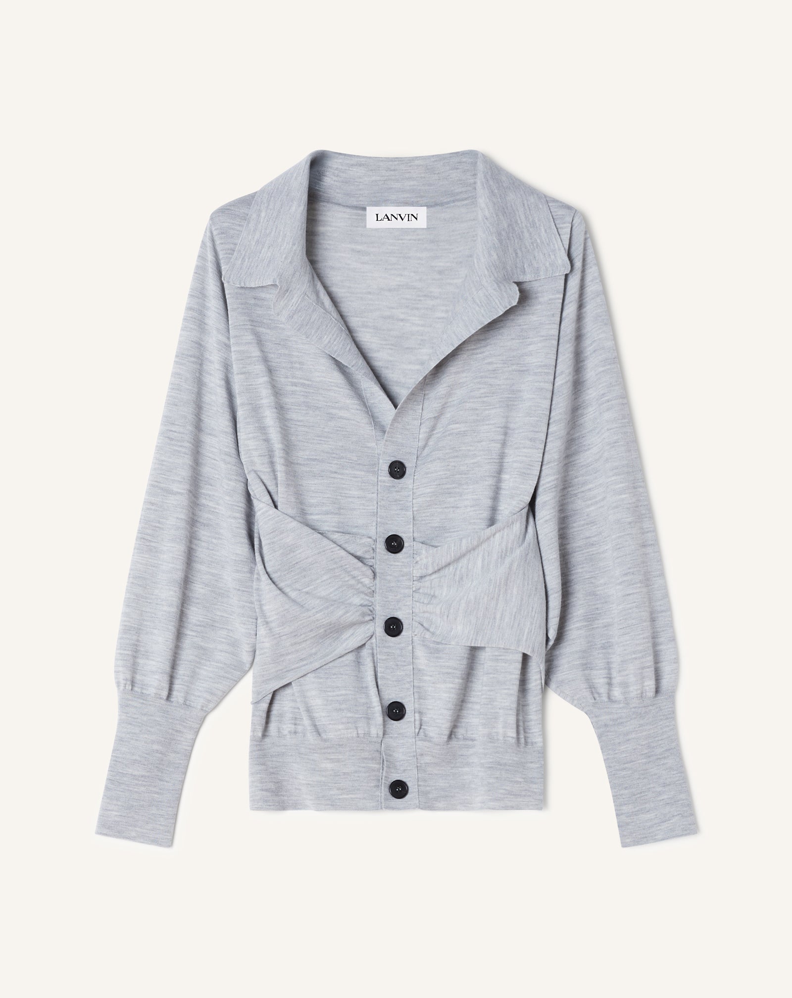 Cardigan Drapé En Laine Black | Lanvin Women
